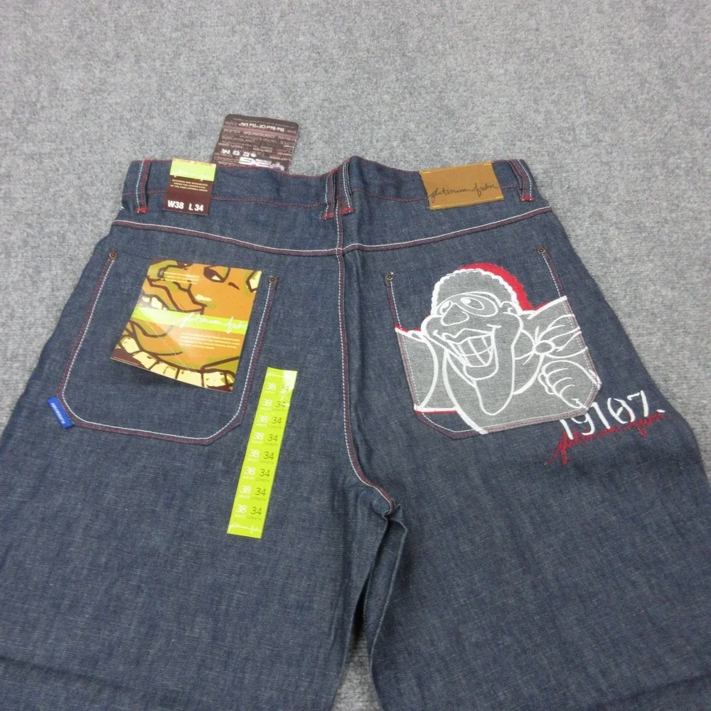 Vintage Platinum FUBU Jeans Mens 38x34 Relaxed Straight Fat Albert Denim Y2K‎
